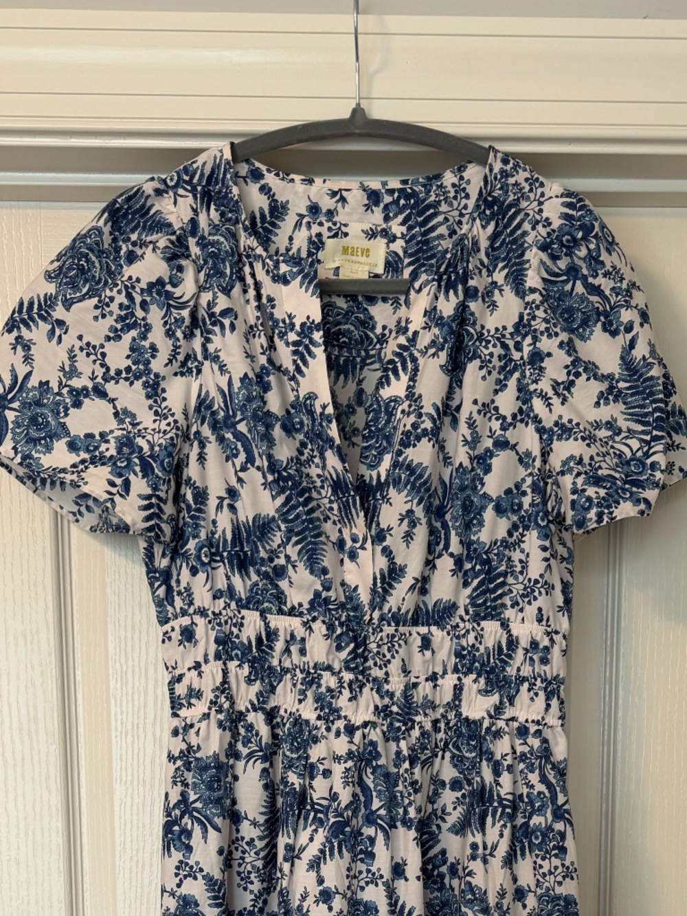 Anthropologie Maeve Somerset Maxi Dress ,Blue White Floral ,Small, NWOT - Picture 5 of 7